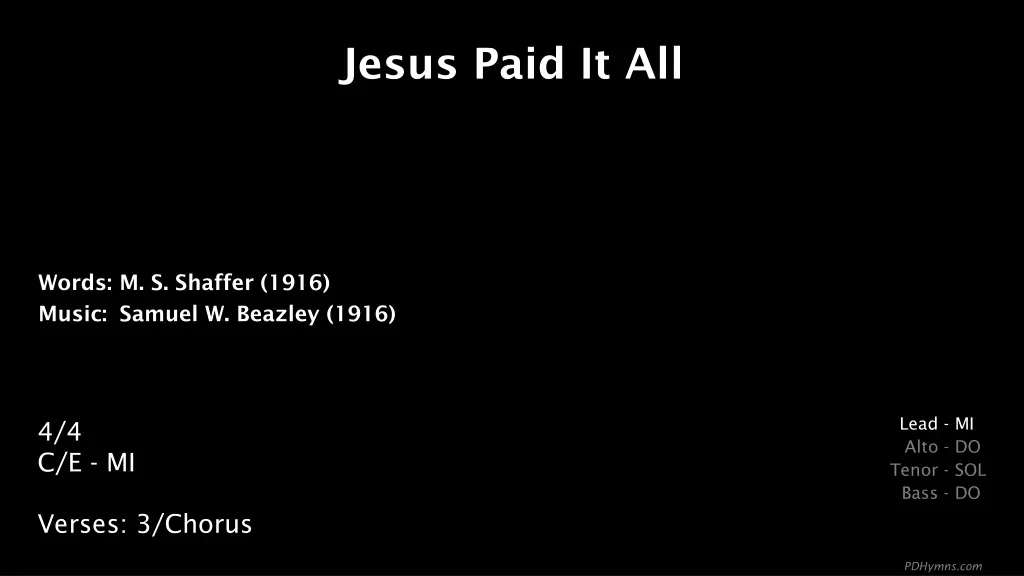 jesus paid it all