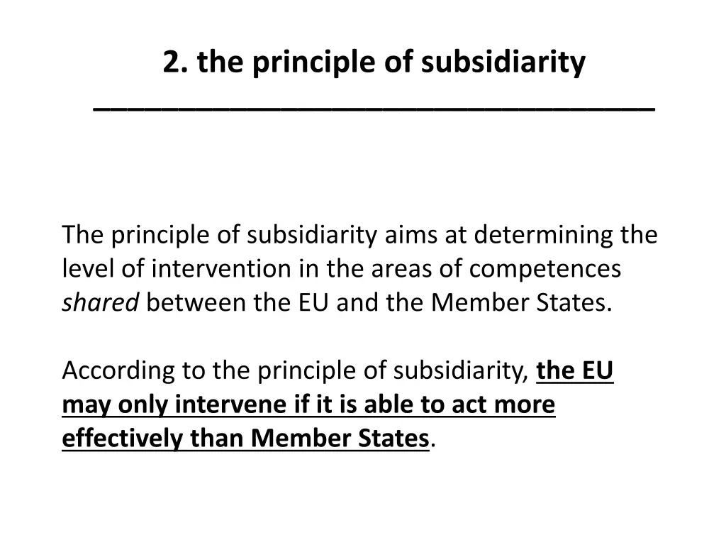 2 the principle of subsidiarity