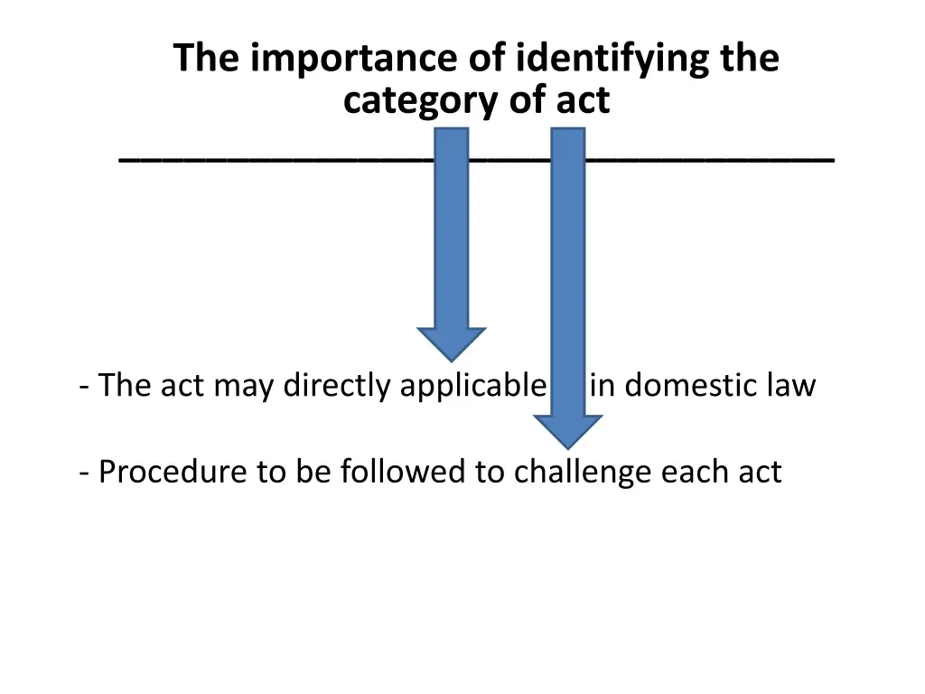 the importance of identifying the category of act