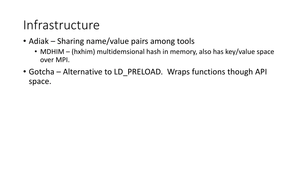 infrastructure adiak sharing name value pairs