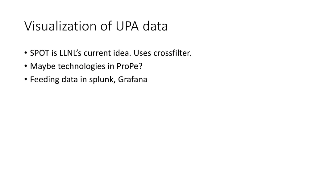 visualization of upa data