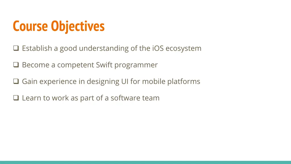 course objectives