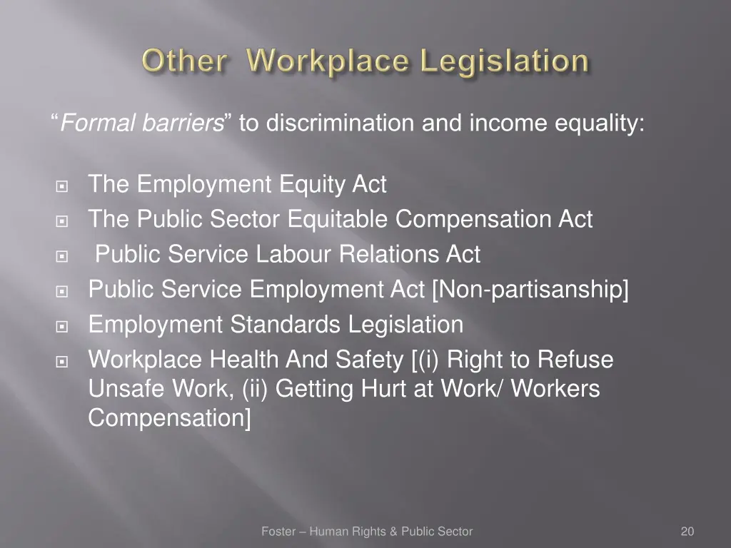 formal barriers to discrimination and income