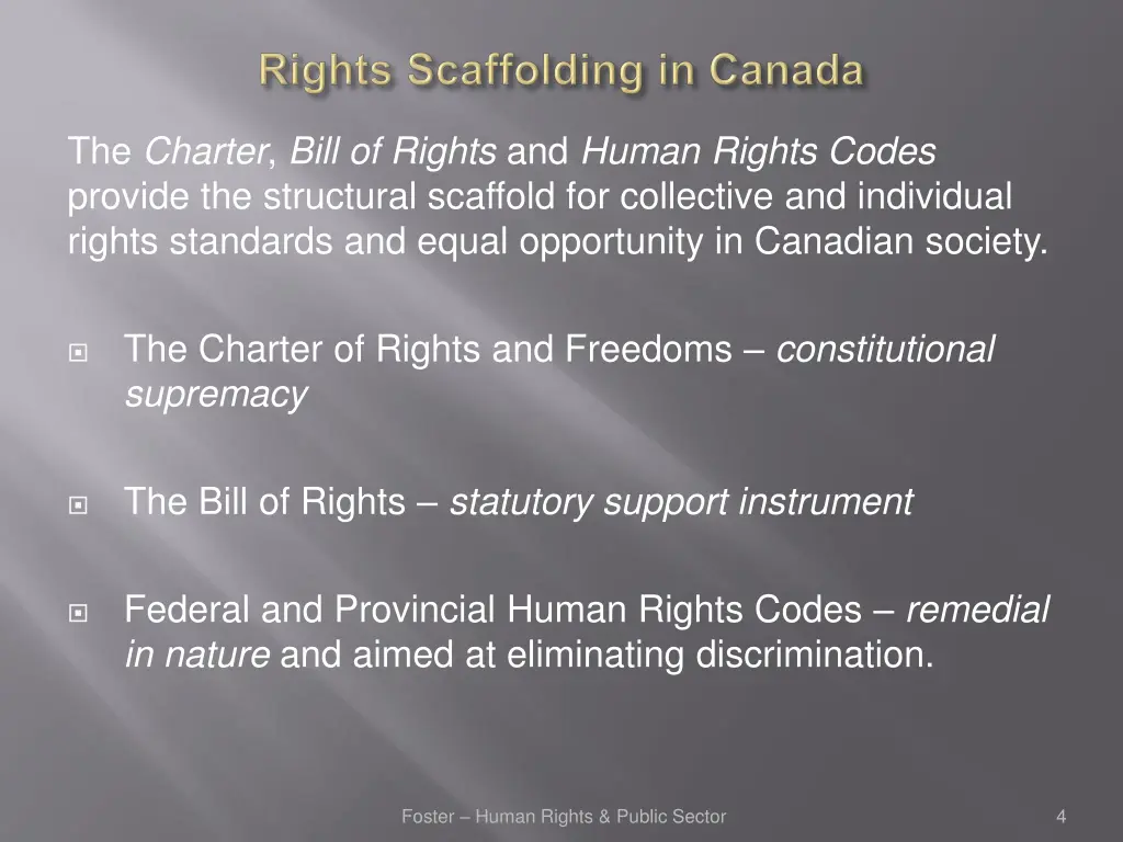 the charter bill of rights and human rights codes