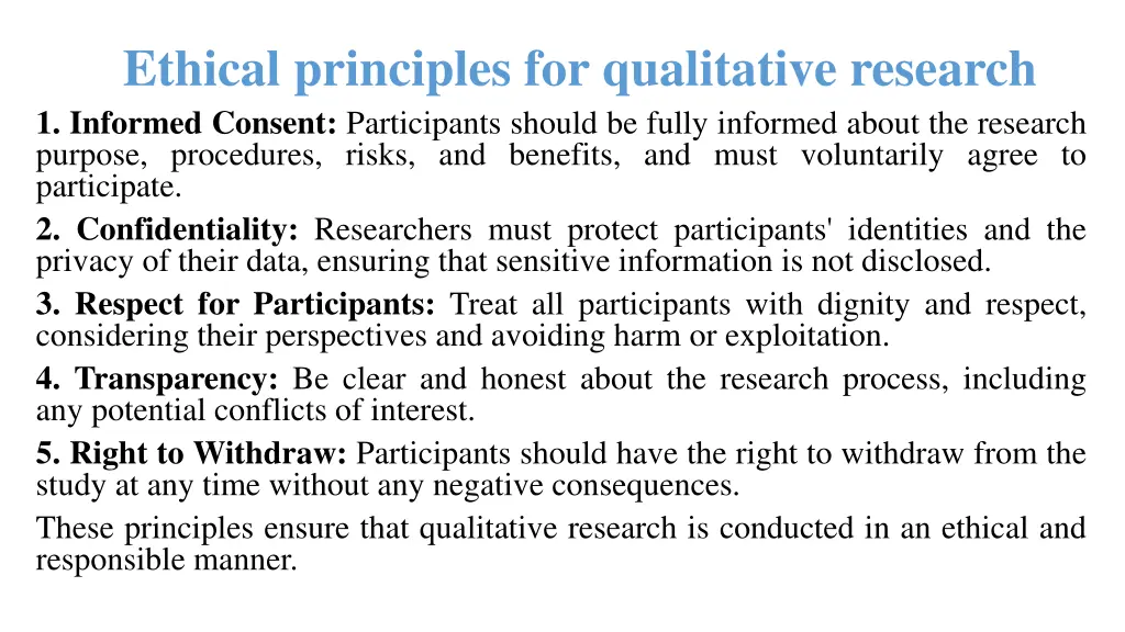 ethical principles for qualitative research