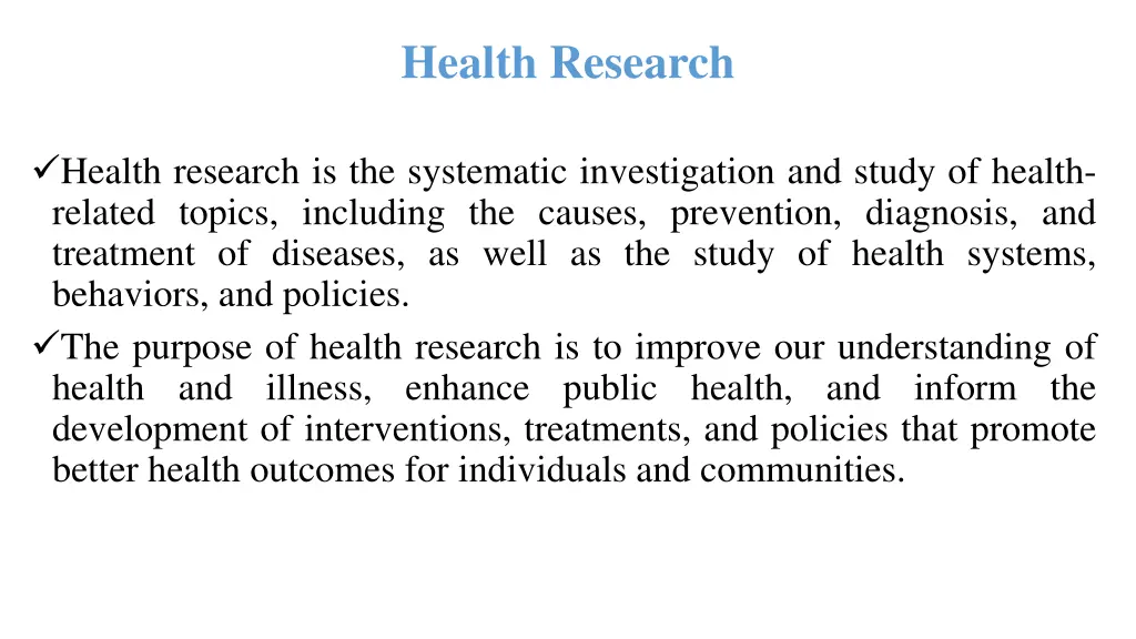 health research