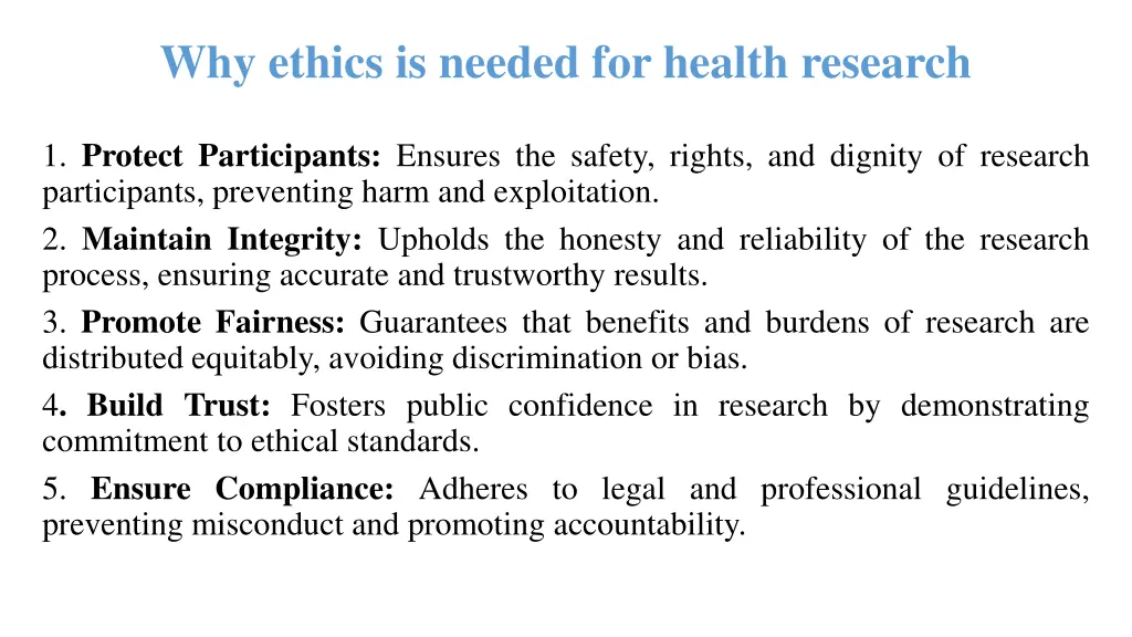 why ethics is needed for health research