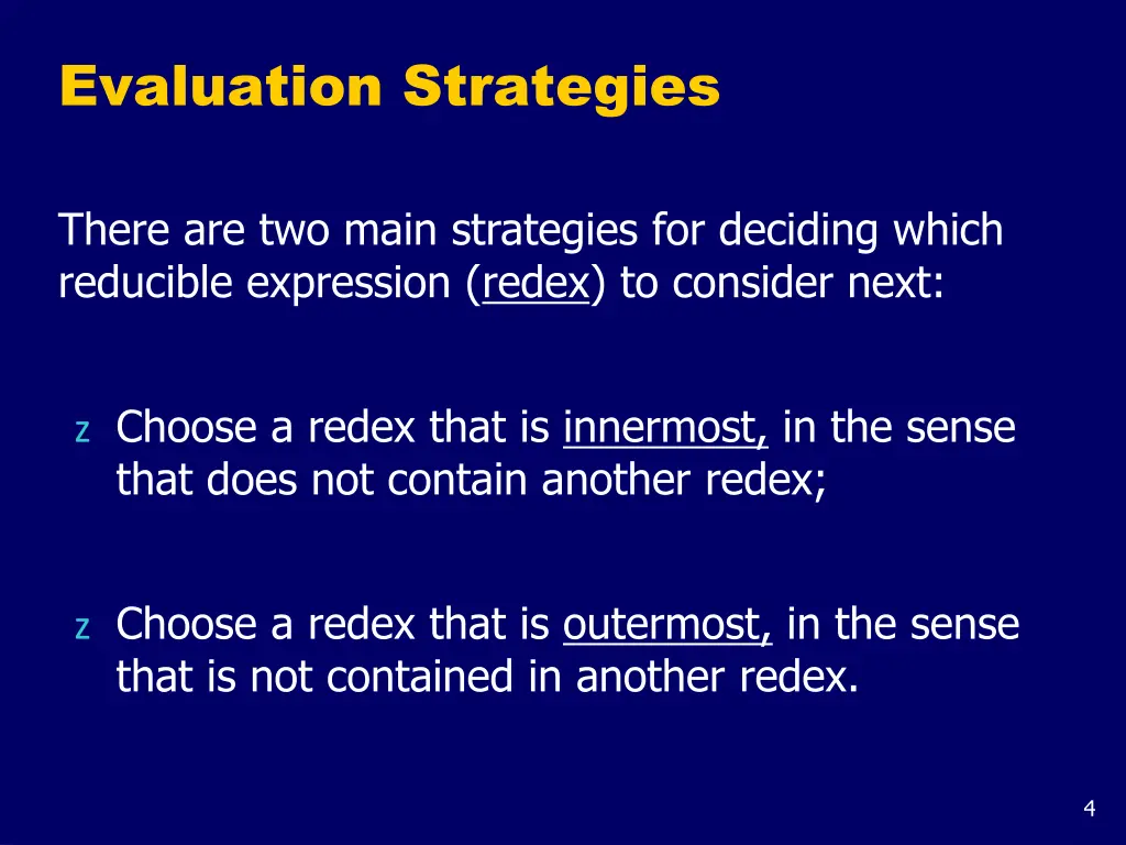evaluation strategies