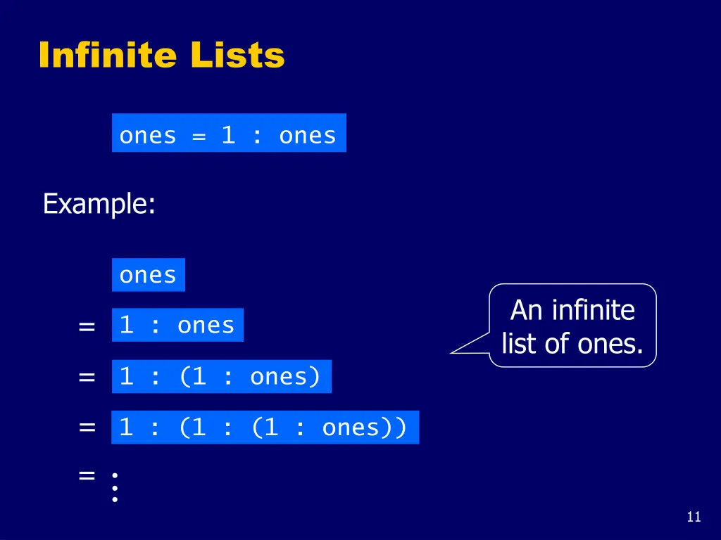 infinite lists