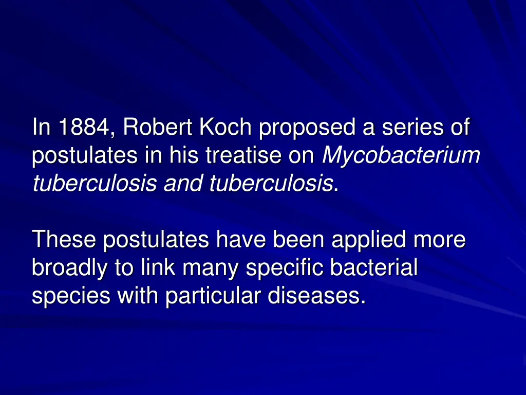 in 1884 robert koch proposed a series