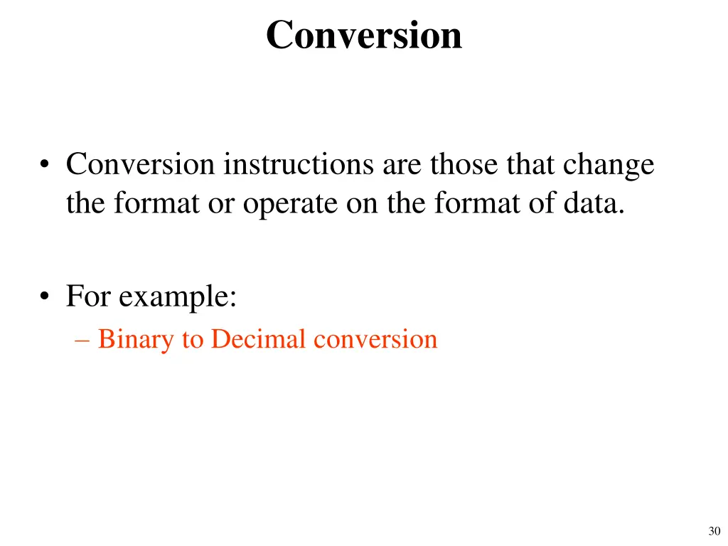 conversion