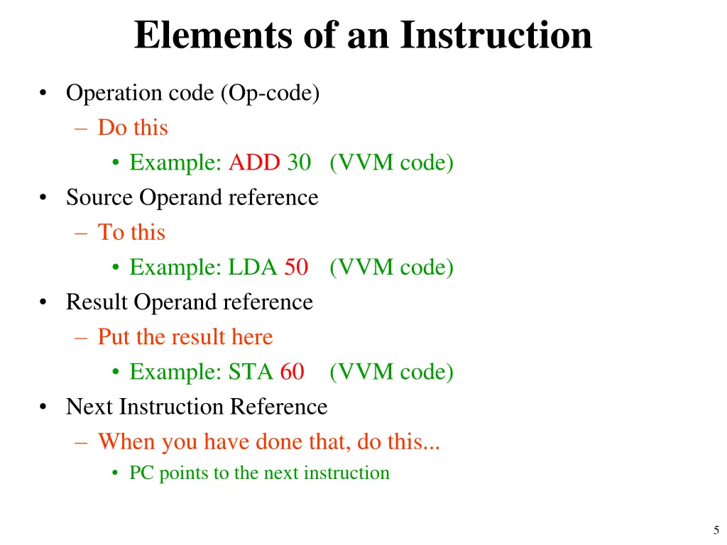 elements of an instruction
