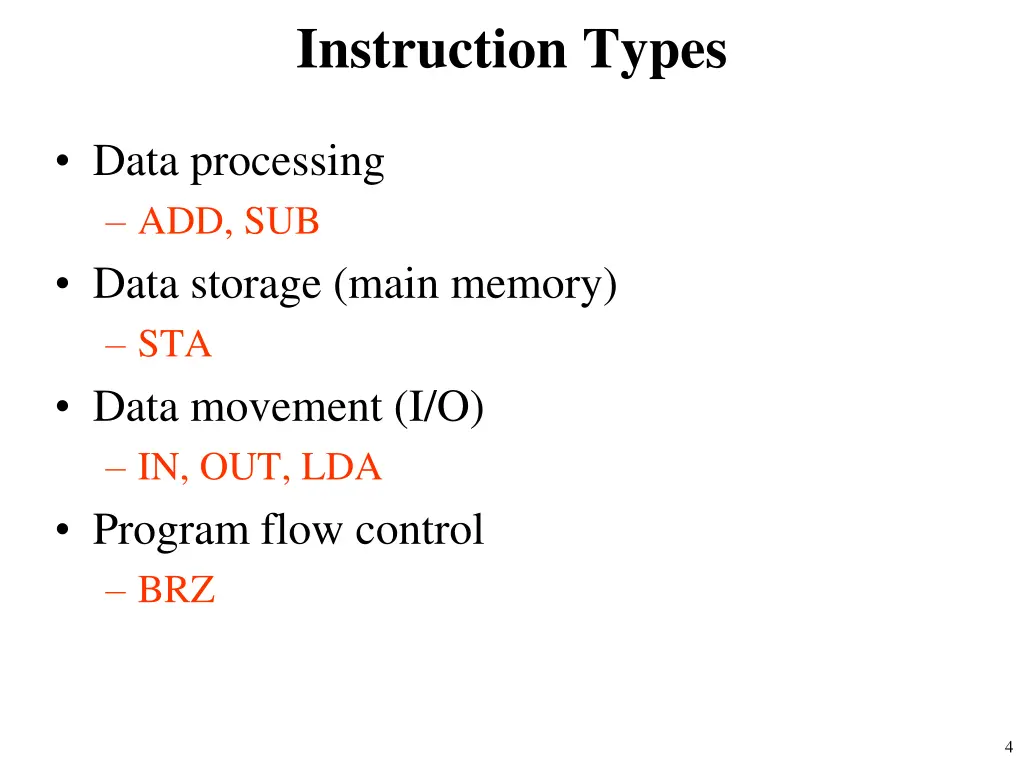 instruction types