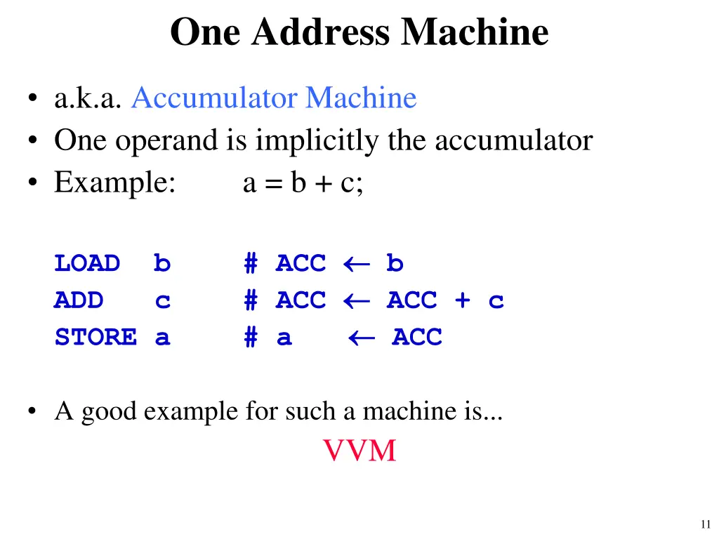 one address machine