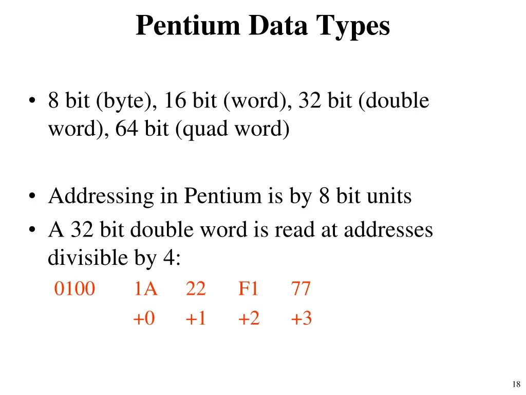 pentium data types
