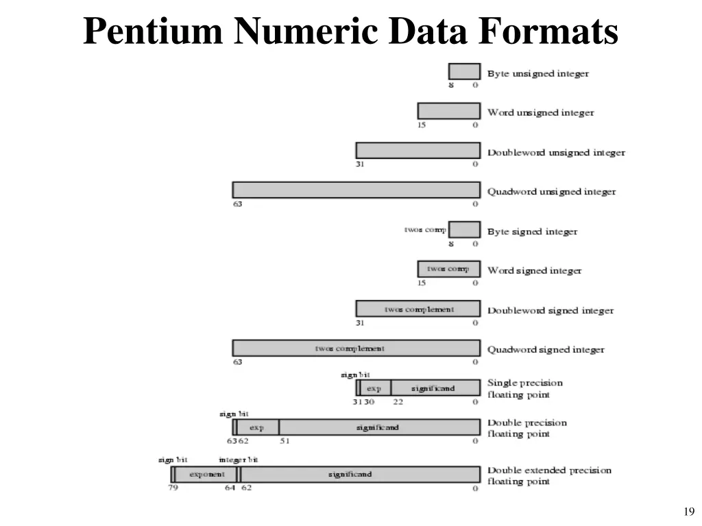 pentium numeric data formats