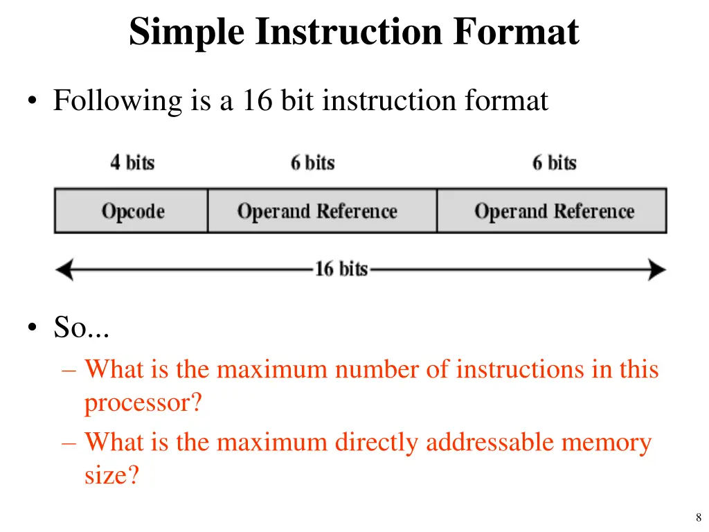 simple instruction format