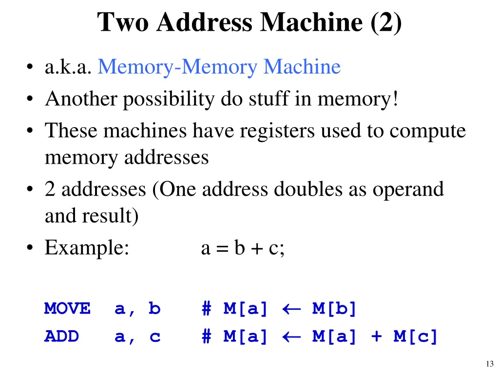 two address machine 2