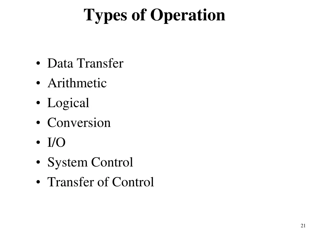 types of operation