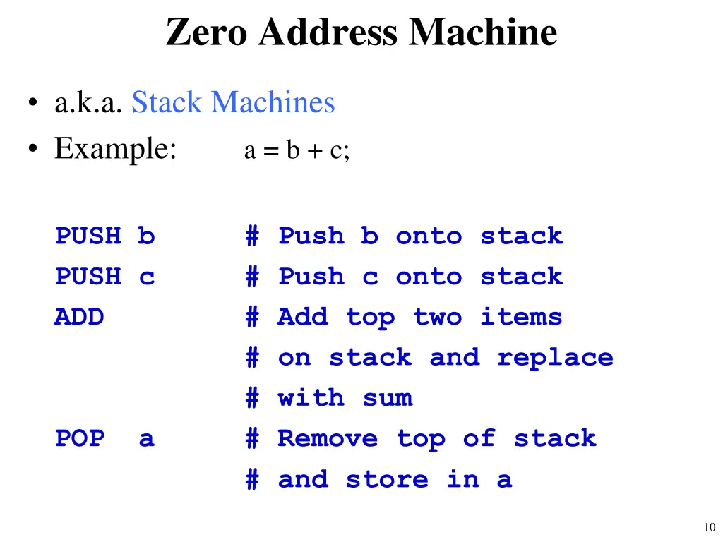 zero address machine