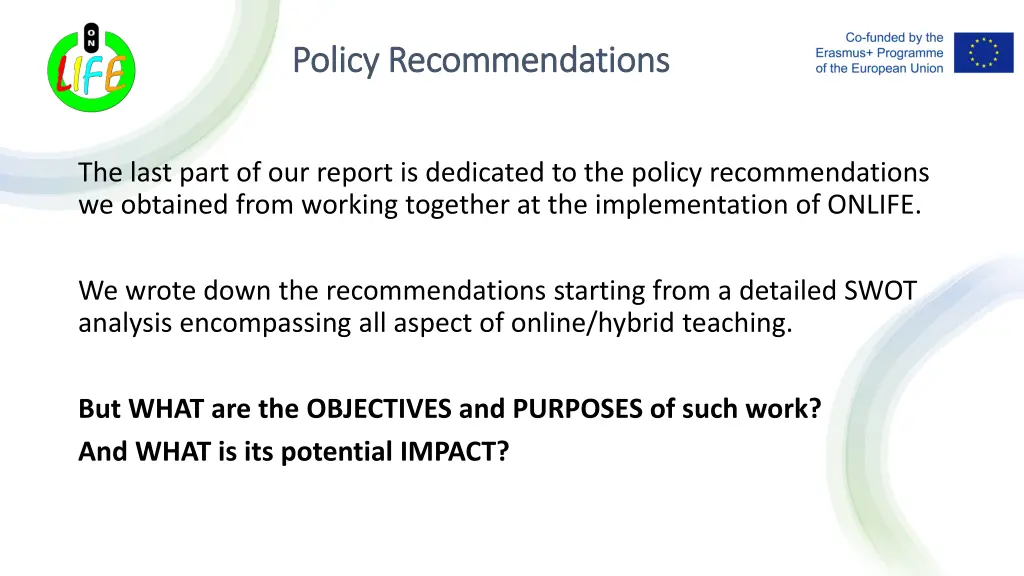 policy recommendations policy recommendations