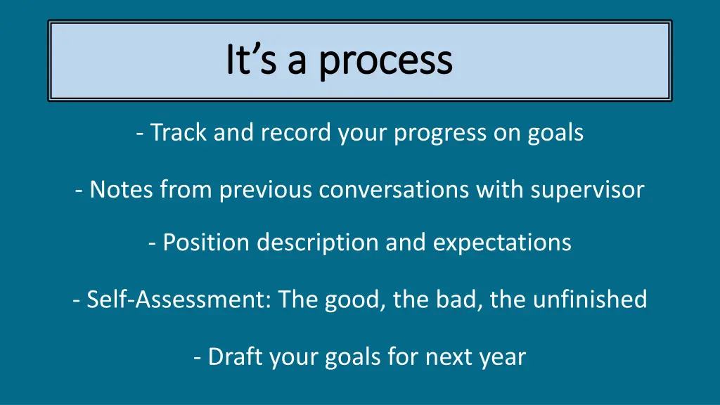 it s a process it s a process