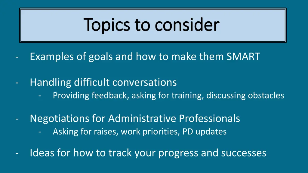 topics to consider topics to consider