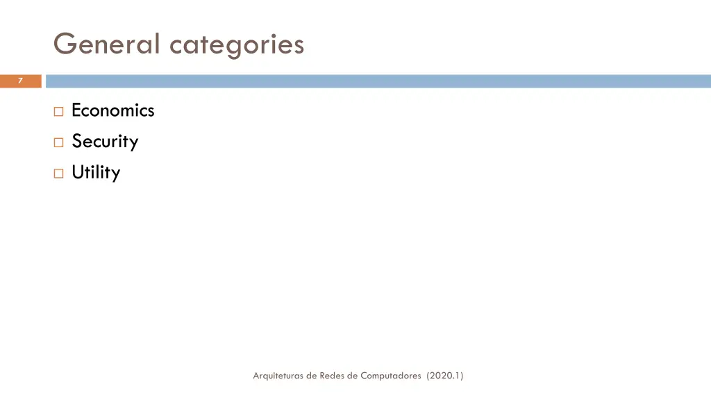 general categories