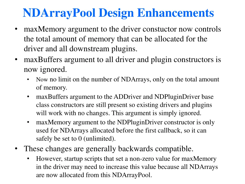 ndarraypool design enhancements