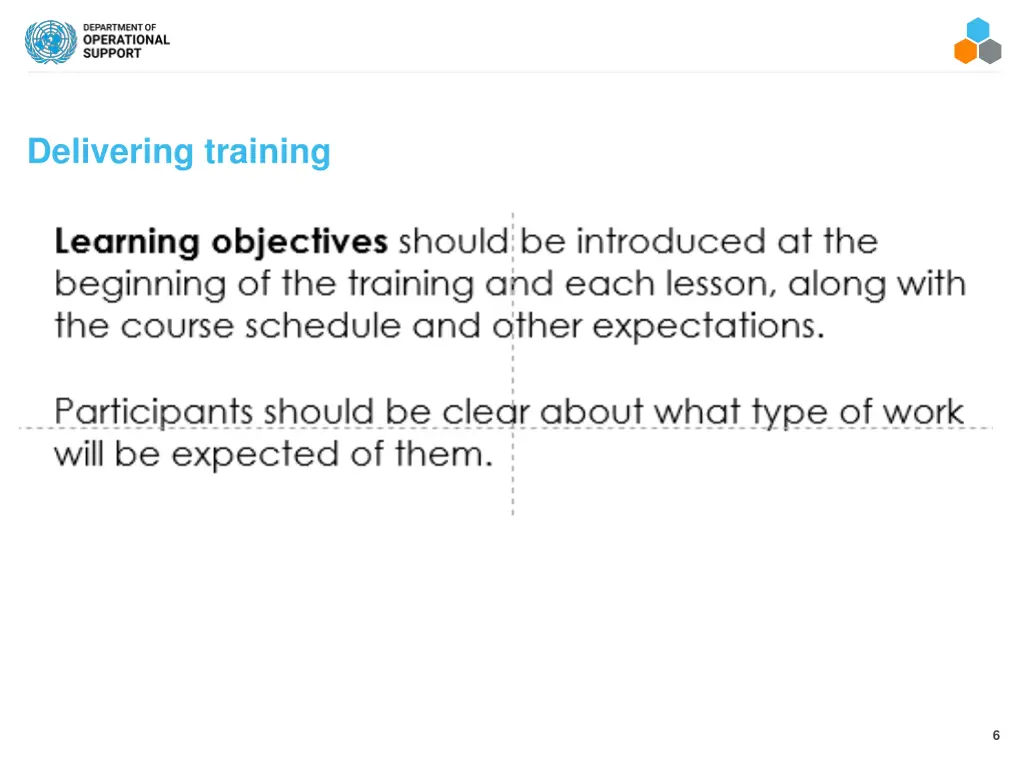 delivering training