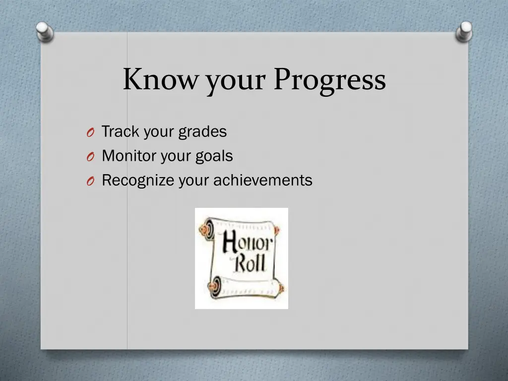 know your progress