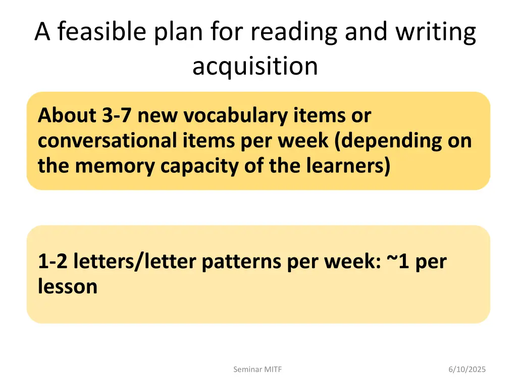 a feasible plan for reading and writing