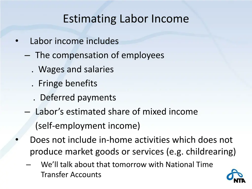 estimating labor income