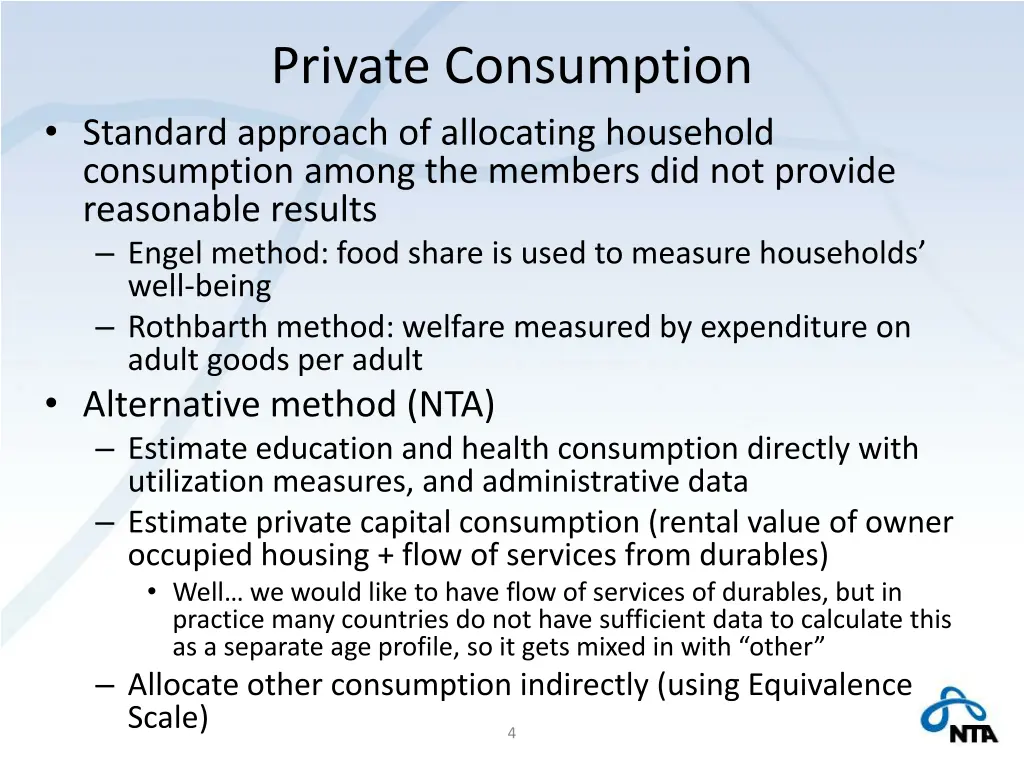private consumption standard approach