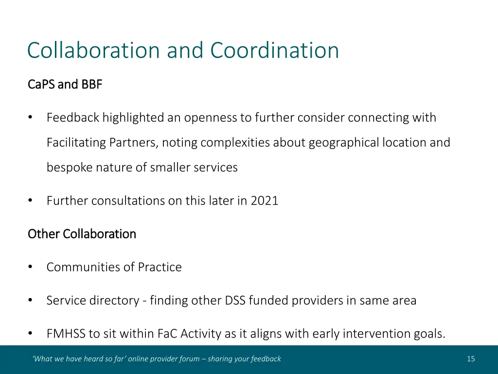 collaboration and coordination