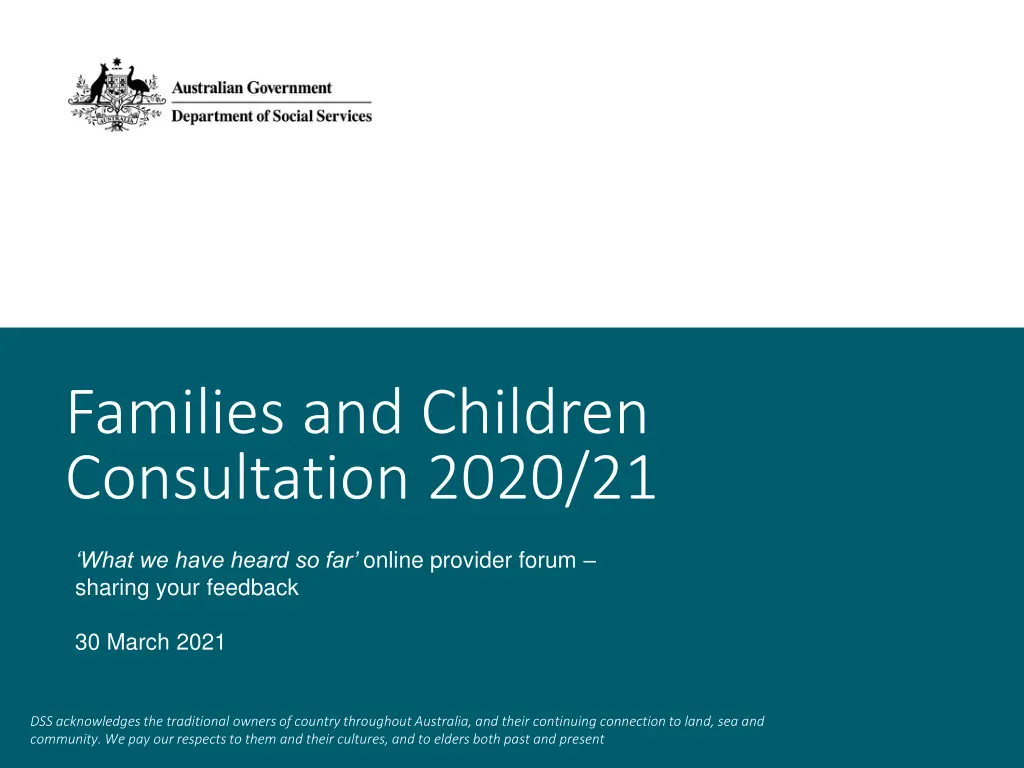 families and children consultation 2020 21