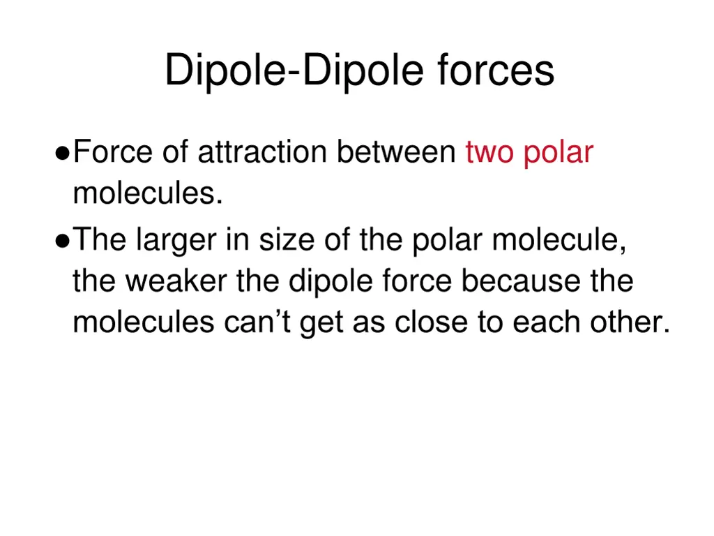 dipole dipole forces