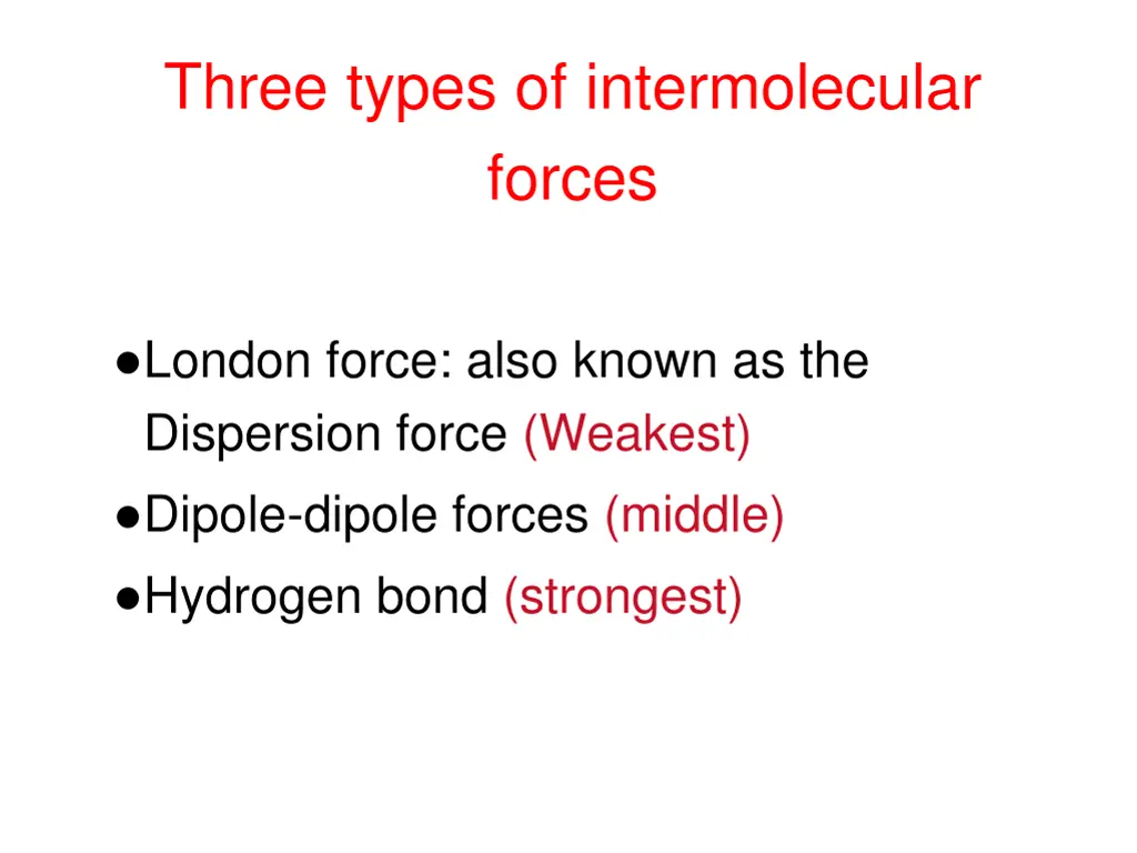 three types of intermolecular forces