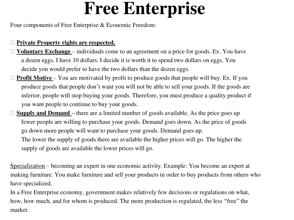 free enterprise