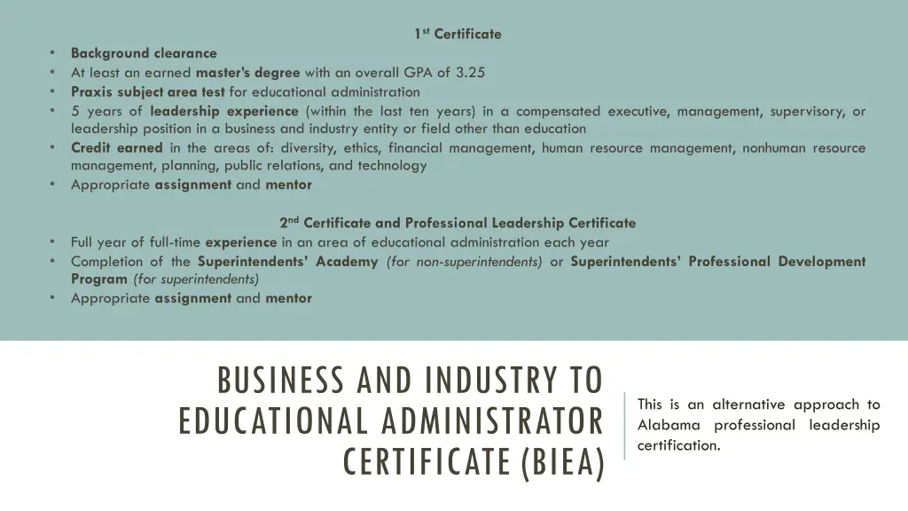 1 st certificate