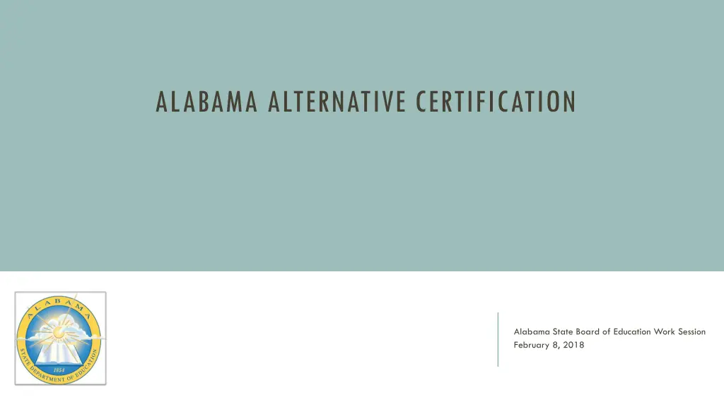 alabama alternative certification
