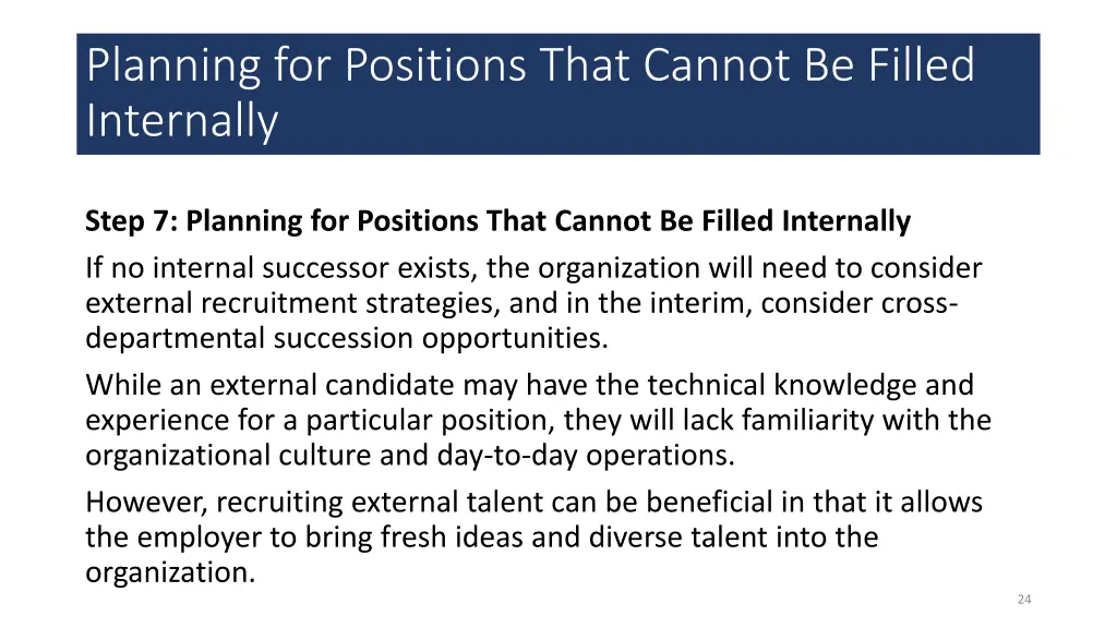 planning for positions that cannot be filled