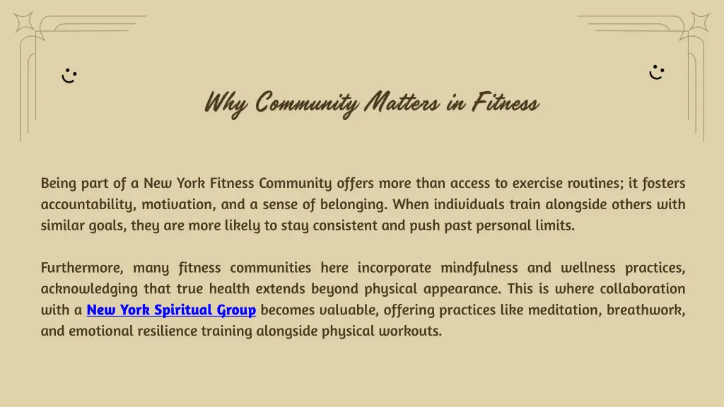 being part of a new york fitness community offers