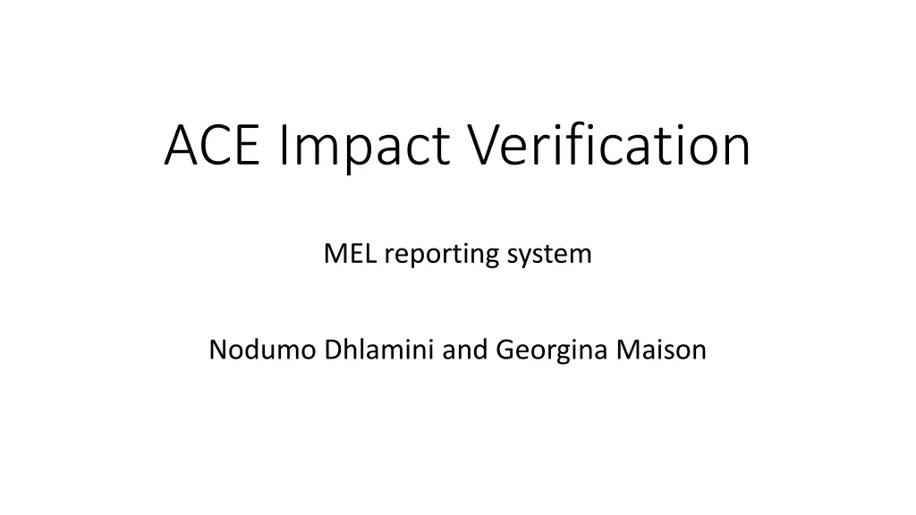 ace impact verification