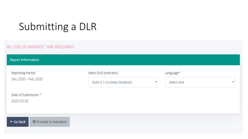 submitting a dlr