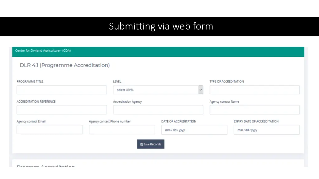 submitting via web form