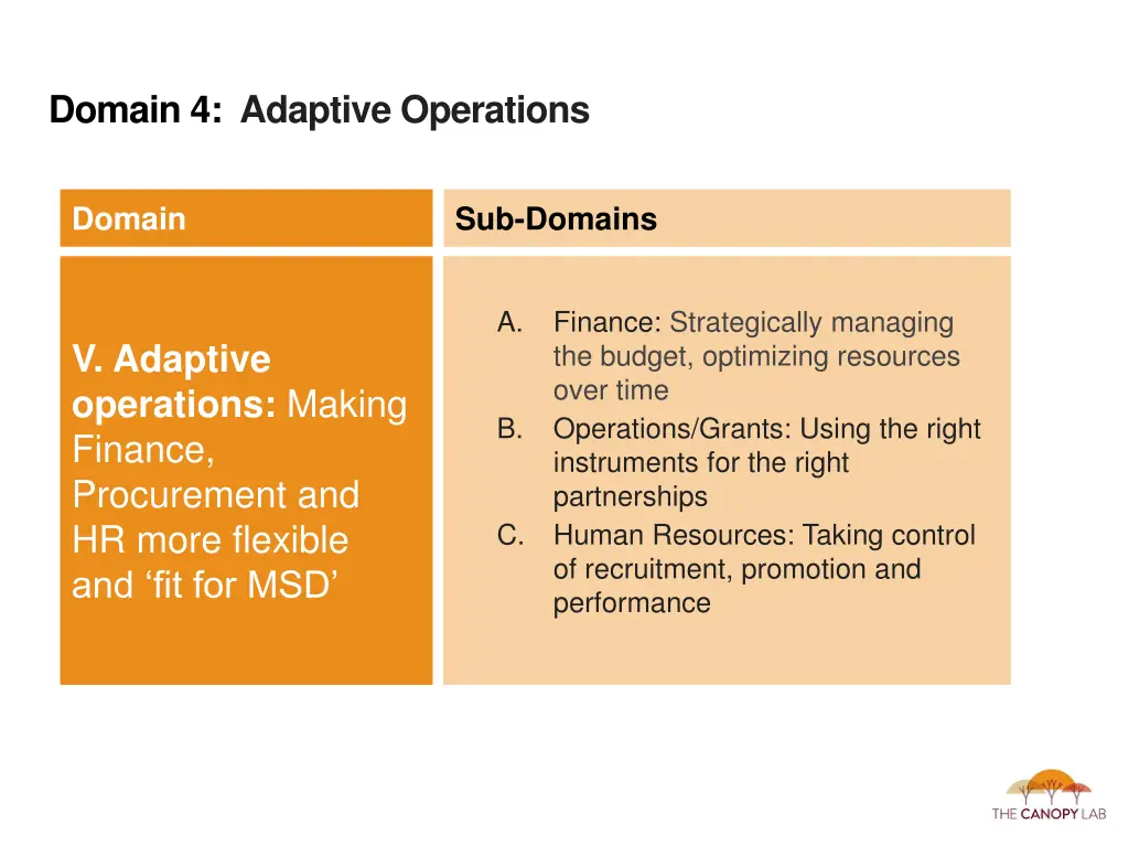 domain 4 adaptive operations