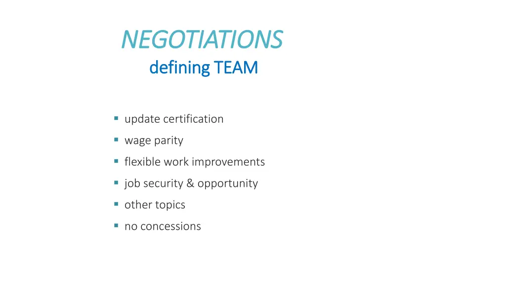 negotiations negotiations d defining team efining
