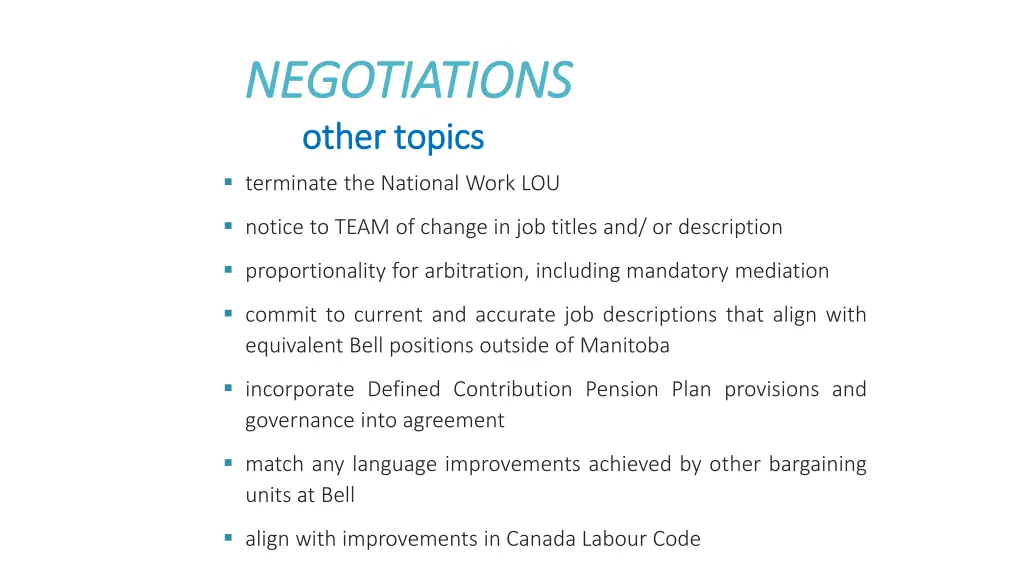 negotiations negotiations other topics other