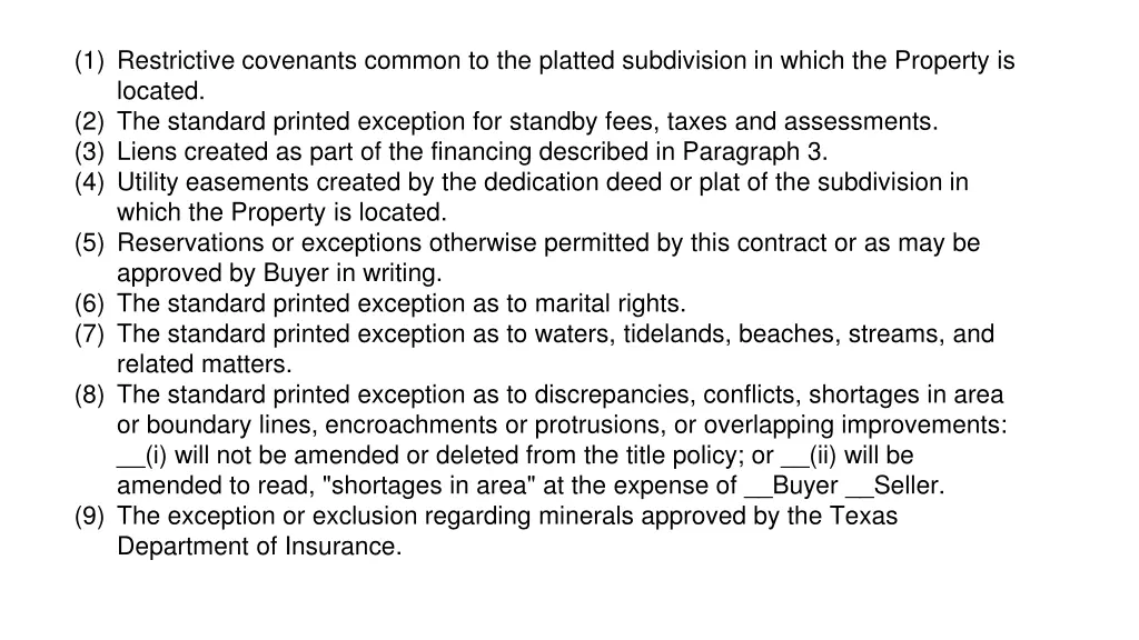 1 restrictive covenants common to the platted
